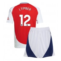 Arsenal Jurrien Timber #12 Koti Peliasu Lasten 2024-25 Lyhythihainen (+ Lyhyet housut)